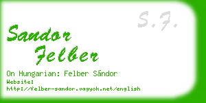 sandor felber business card